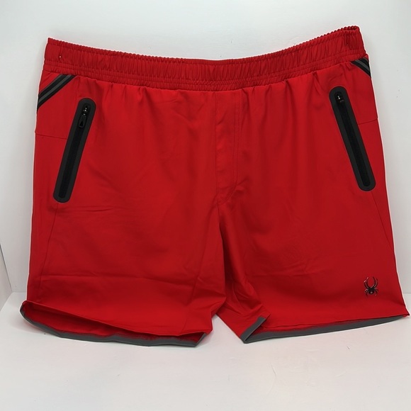 SPYDER MEN'S ACTIVE WEAR, SWIMSUIT OR WORKOUT SHORTS RED RXTRA LARGE, 2 POCKETS - Picture 5 of 14
